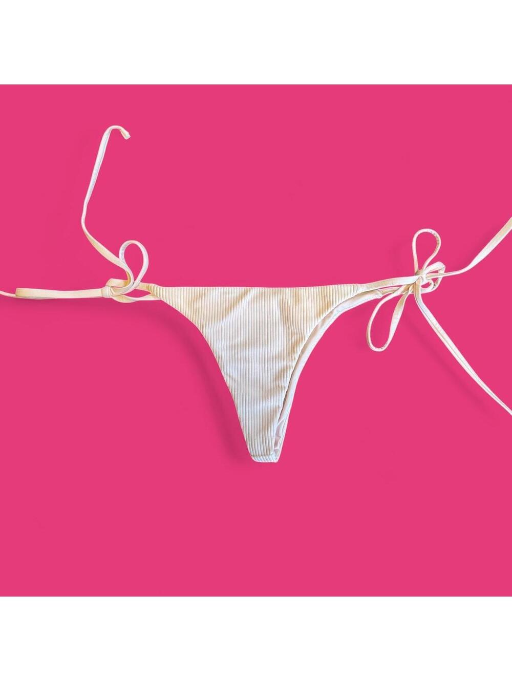 Frankie’s bikinis low rise ribbed bikini bottoms